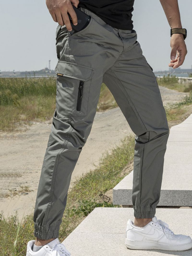 Menn Bukser Comfy Natural Waist Straight Cargo Pant Grønne