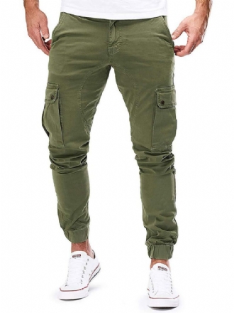 Menn Bukser Uformell Tapered Fit Joggebukse Hunter Green Pants