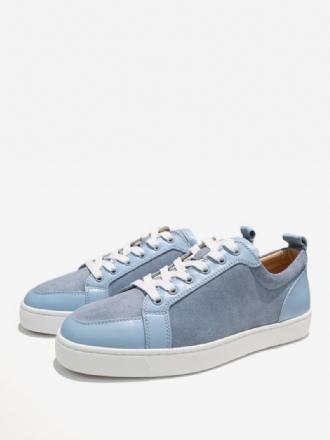 Herre Lys Himmelblå Rund Toe Slip On Sneakers