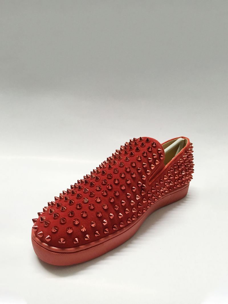 Herre Røde Suede Spikes Slip On Sneakers - Rød