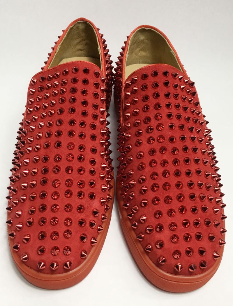 Herre Røde Suede Spikes Slip On Sneakers - Rød