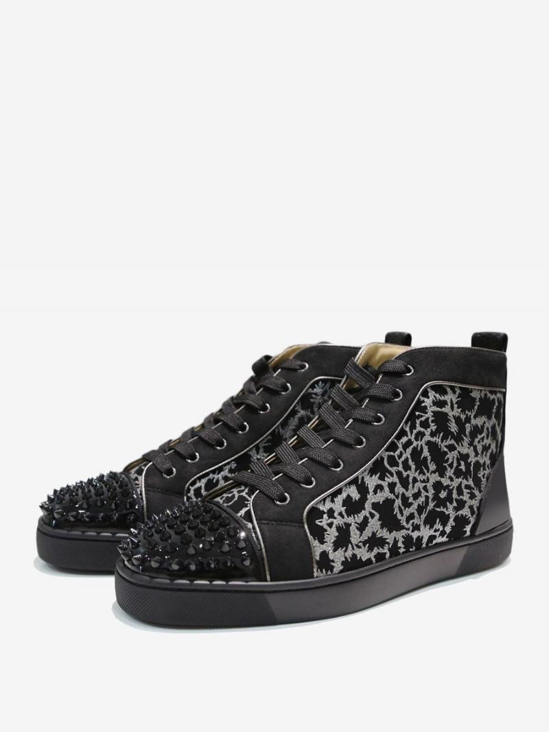 Høytoppede Sneakers Med Spiked Tekstur For Menn