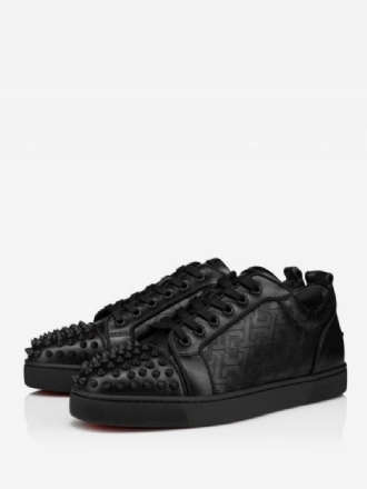 Menns Low Top Menn Røde Joggesko Rund Toe Lace Up Tonal Spikes Prom Sko