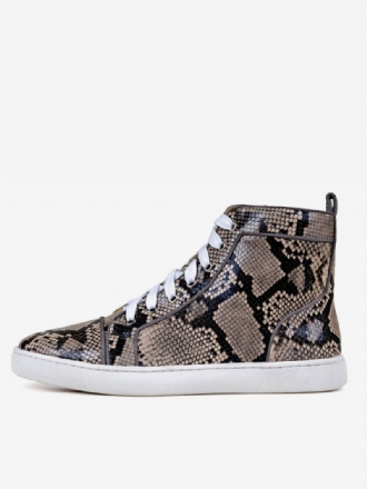 Menns Snakeskin High Top Sneakers Skateboard Sko