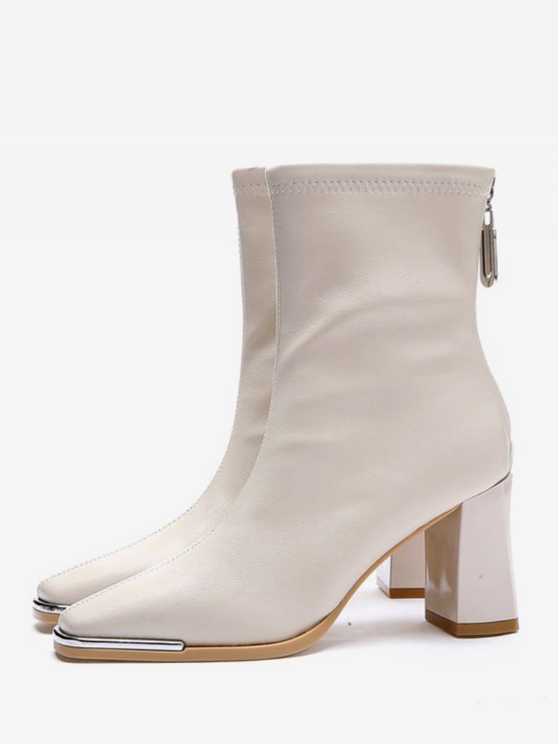 Dame Ankelstøvletter Block Hæl Zip Up Booties