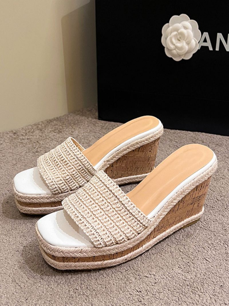 Dametøfler Kvinner Plattform Slip On Sandal Slides