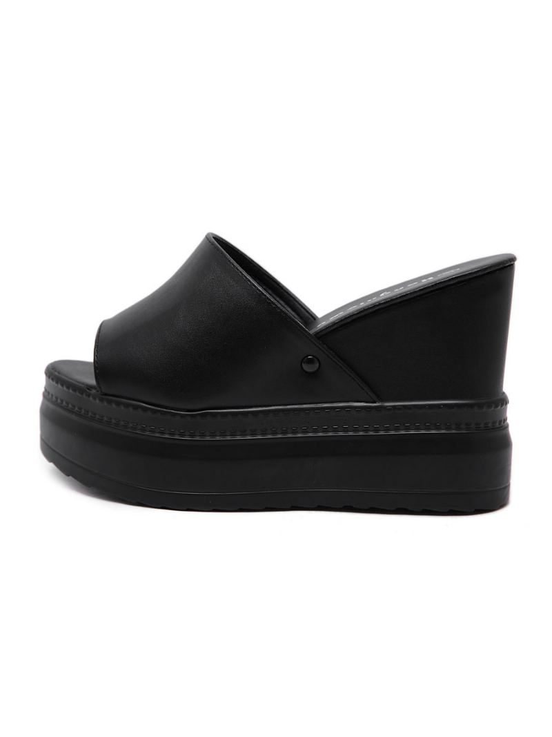 Slingbacks For Kvinner I Pu-skinnsandaler - Svart